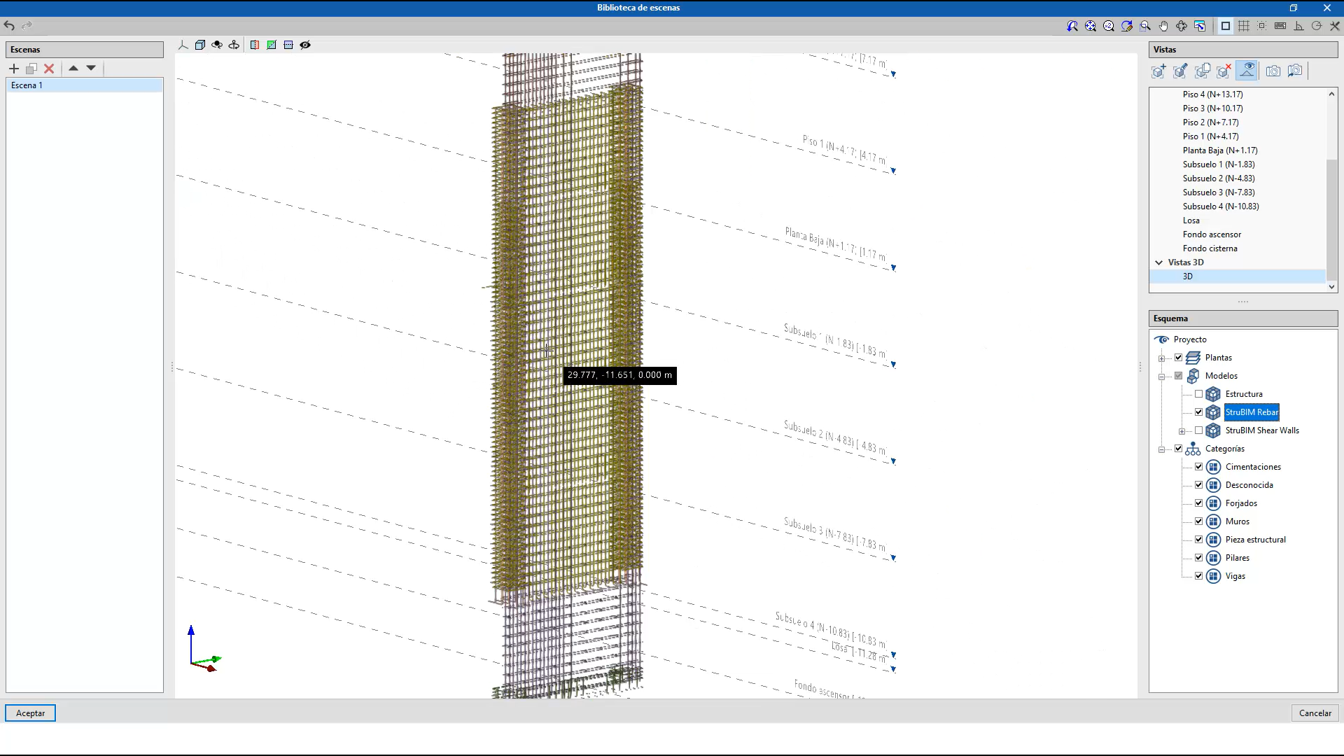 En este caso, podremos utilizarlo para extraer vistas del diseño de muros realizado.